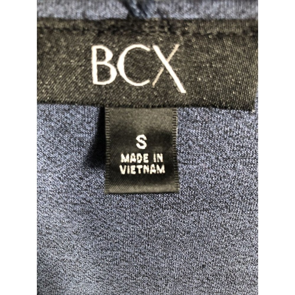 BCX Shirt Woman’s Blouse Lattice Cut Out Sleeves Size Adult Small Slate Blue - Picture 2 of 8